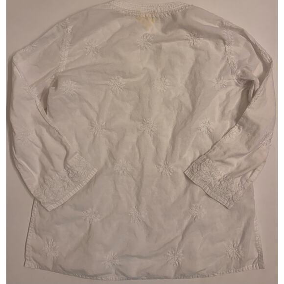Roberta Roller Rabbit Samson Tunic Women's Sz S White/Floral Embroidered - Picture 4 of 5